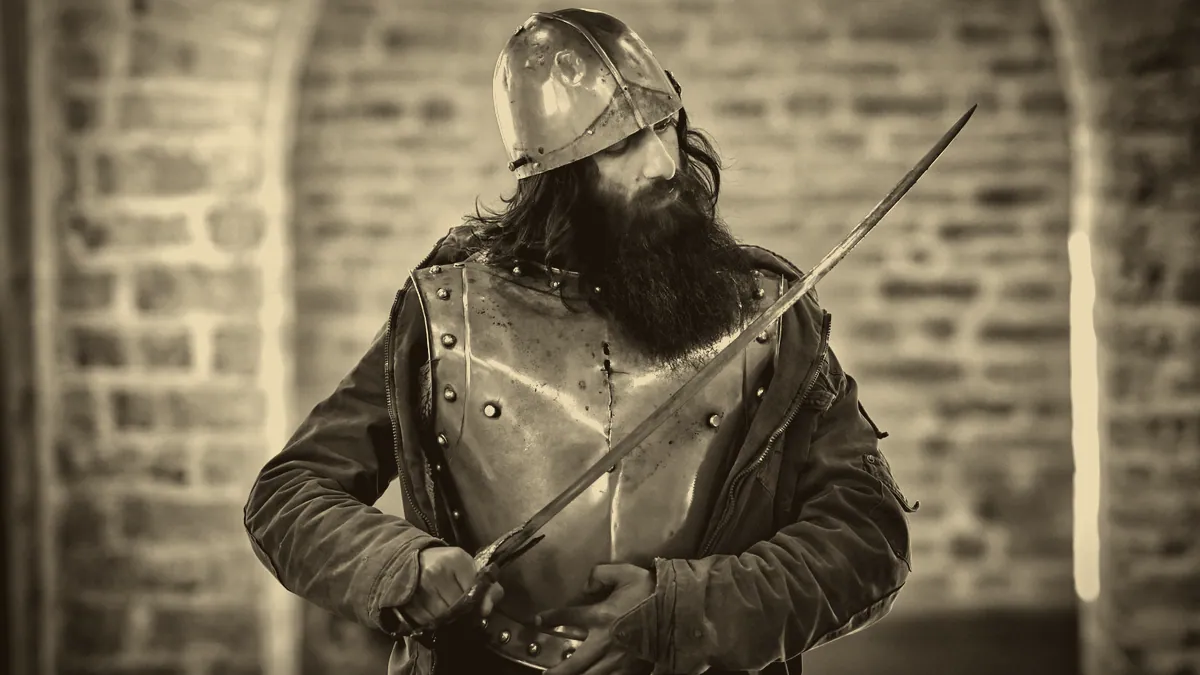 A full suit of plate armour.