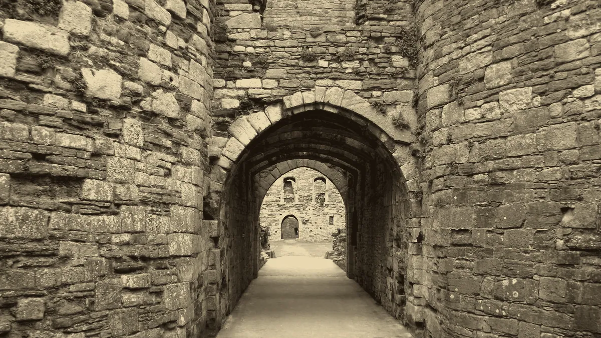 The gate of a fortress.