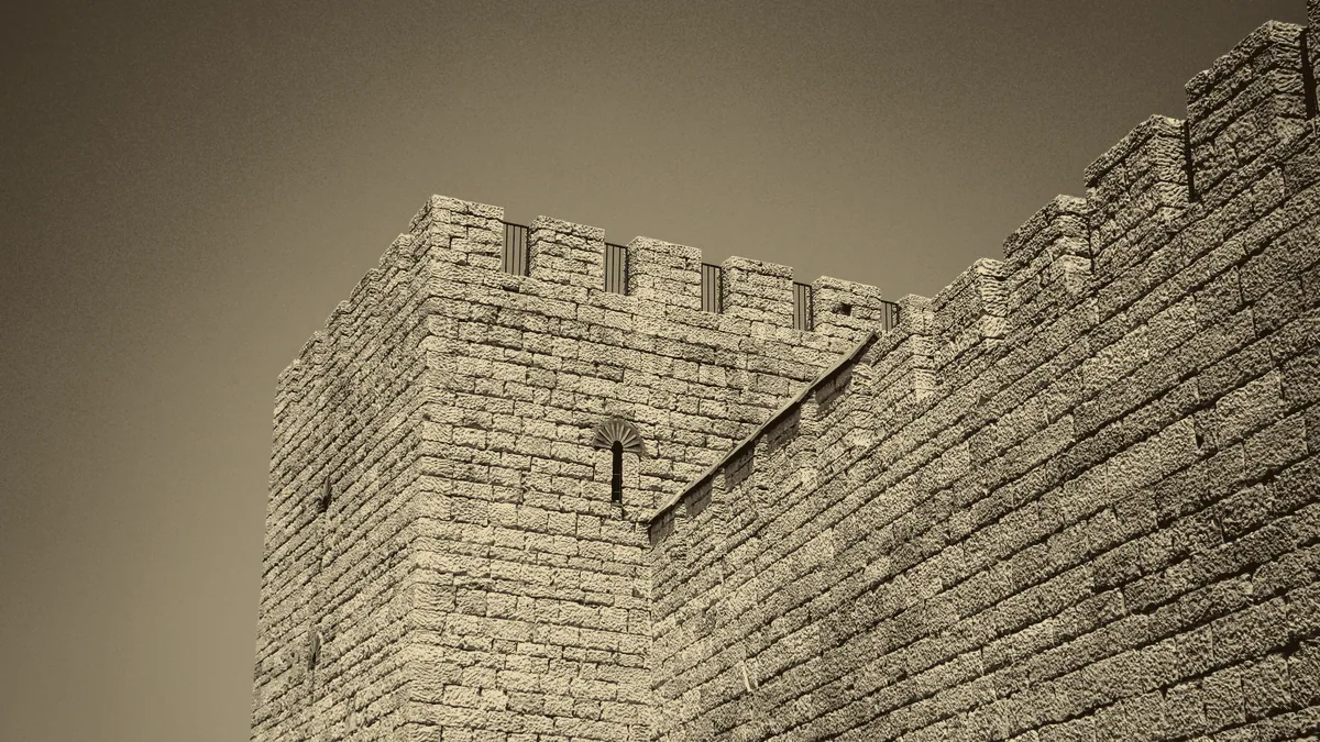 The ramparts of a fortress.
