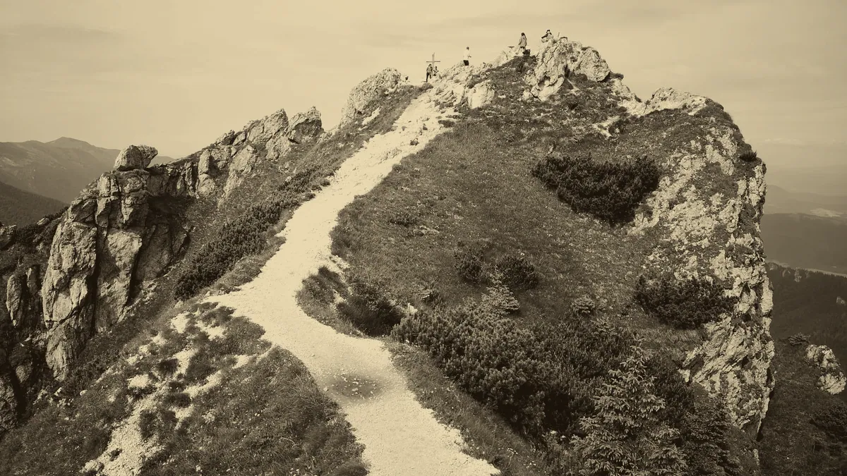 A path climbing toward the peaks.