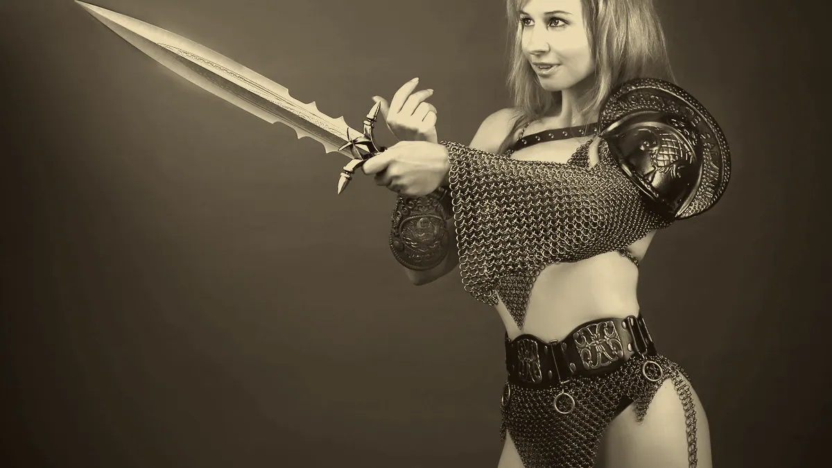 An armoured warrior ready for battle.